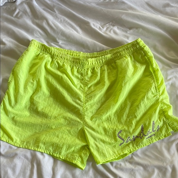 Vintage Neon Yellow Women's swim Shorts - Picture 1 of 2